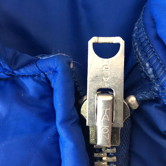 Vintage 1970’s Puffer Jacket Swingster Michelin Arctic Blue w/Yellow Mens Large - Picture 3 of 12